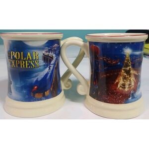 2 Polar Express Believe 3D Raised Coffee Mugs‎
